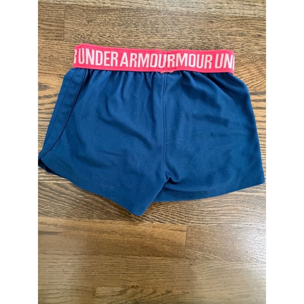 Under Armour Bundle Girls Shorts Size 5 Navy Pink Athletic Running Activewear - Picture 8 of 8